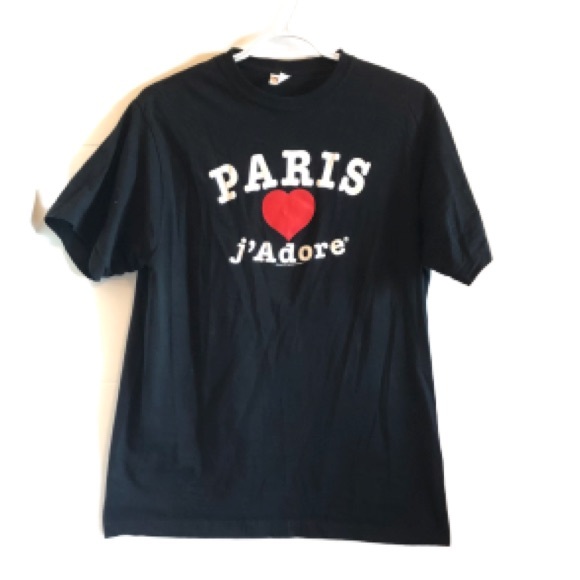 Famous Tops - Vintage Paris black T-shirt